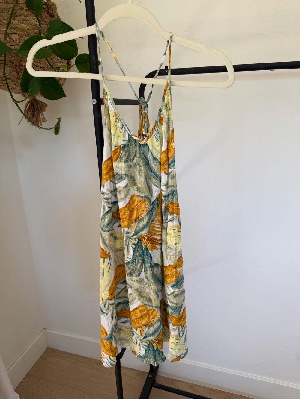 Rip Curl Yellow Green Floral Slip Dress